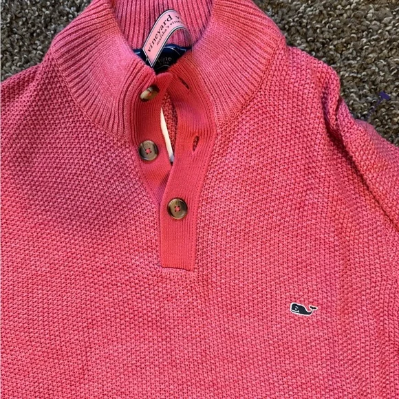 Vineyard Vines Coral Button-Up Sweater - Picture 2 of 4